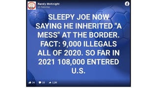 Fact Check: 9,000 'Illegals' In 2020 And 108,000 In 2021 Are NOT Accurate Numbers Of Border Apprehensions And Entries Into The U.S.