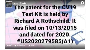 Fact Check: Richard A Rothschild Did NOT Patent A COVID-19 Test Kit In 2015