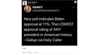 Fact Check: President Biden's Approval Rating Is NOT 11% According To Gallup
