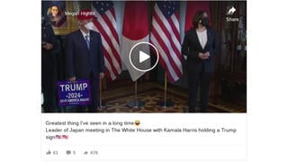 Fact Check: The Prime Minister Of Japan Did NOT Hold A 'Trump 2024' Sign During Remarks Made Alongside Kamala Harris
