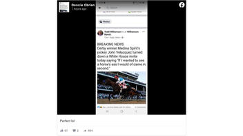 Fact Check: Winning Kentucky Derby Jockey Did NOT Reject A White House Invitation Saying He Didn't Want To See 'A Horse's Ass'