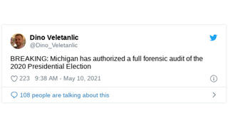 Fact Check: Michigan Has NOT Authorized A Full Forensic Audit Of The 2020 Presidential Election