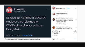 Fact Check: Drs. Fauci, Marks Did NOT Say 'About 40 To 50% Of CDC, FDA Employees Are Refusing The COVID-19 Vaccine'