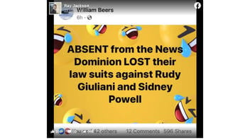 Fact Check: Dominion Did NOT Lose Its Lawsuits Against Rudy Giuliani And Sidney Powell