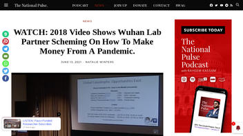 Fact Check: 2018 Video Does NOT Show Wuhan Lab Partner Scheming On How To Make Money From A Pandemic
