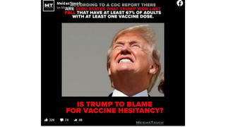 Fact Check: The CDC Did NOT Compare States' Vaccination Rates To Trump Support, Blaming Him For Vaccine Hesitancy