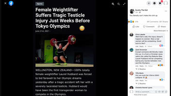 Fact Check: Female Weightlifter Did NOT Suffer 'Tragic Testicle Injury' Just Weeks Before Tokyo Olympics