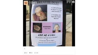 Fact Check: This Poster Of A Woman Advertising Her Love Of Breathing Dust Is NOT Real -- It's Art