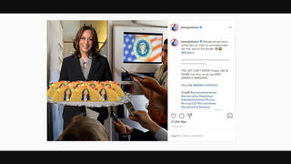 Fact Check: Kamala Harris Did NOT Serve Tacos That Featured Her Likeness To Journalists Aboard Air Force Two