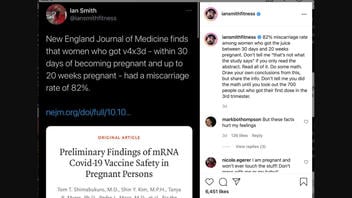 Fact Check: New England Journal of Medicine Did NOT Find 82% Miscarriage Rate Among Pregnant Women Vaccinated Against COVID-19