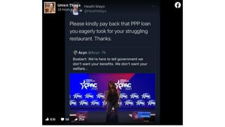 Fact Check: Rep. Lauren Boebert Did NOT Receive A PPP Loan For Her Restaurant