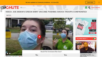 Fact Check: Video Does NOT Show 'Joe Biden's Green Shirt Vaccine Pushing Shock Troops' Confronted