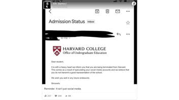 Fact Check: Harvard Did NOT Terminate A Student's Admission 'As A Result Of Speculating Your Social Media Accounts'