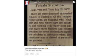 Fact Check: Nashville's Daily Press And Times Really DID Print These Female Statistics In 1869 