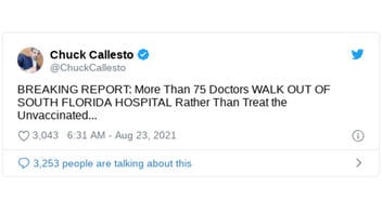 Fact Check: More Than 75 Doctors Did NOT 'Walk Out Of A South Florida Hospital Rather Than Treat The Unvaccinated' -- It Was A Demonstration