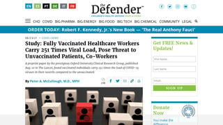 Fact Check: A Study Does NOT Say Fully Vaccinated Health Care Workers Carrying 251 Times Viral Load of Unvaccinated Workers Pose Threat To Unvaccinated Patients, Co-Workers
