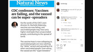 Fact Check: CDC Director Has NOT Said Vaccinated People Are 'The COVID-19 Super-Spreaders'