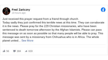 Fact Check: Prayer Request For 229 Christian Missionaries Is NOT Based On A Verified Current Event
