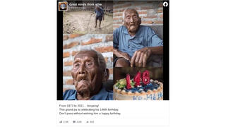 Fact Check: This Grandfather Did NOT Celebrate His 146th Birthday in 2021