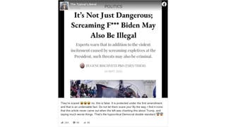 Fact Check: It Is NOT Illegal To Scream Expletives About U.S. President Joe Biden