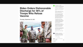 Fact Check: Biden Did NOT Order Dishonorable Discharge For Troops Who Refused COVID-19 Vaccination