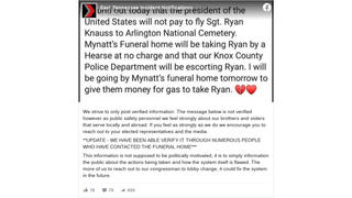 Fact Check: The President Did NOT Refuse To Pay To Fly Remains Of Sgt. Ryan Knauss To Arlington Cemetery 