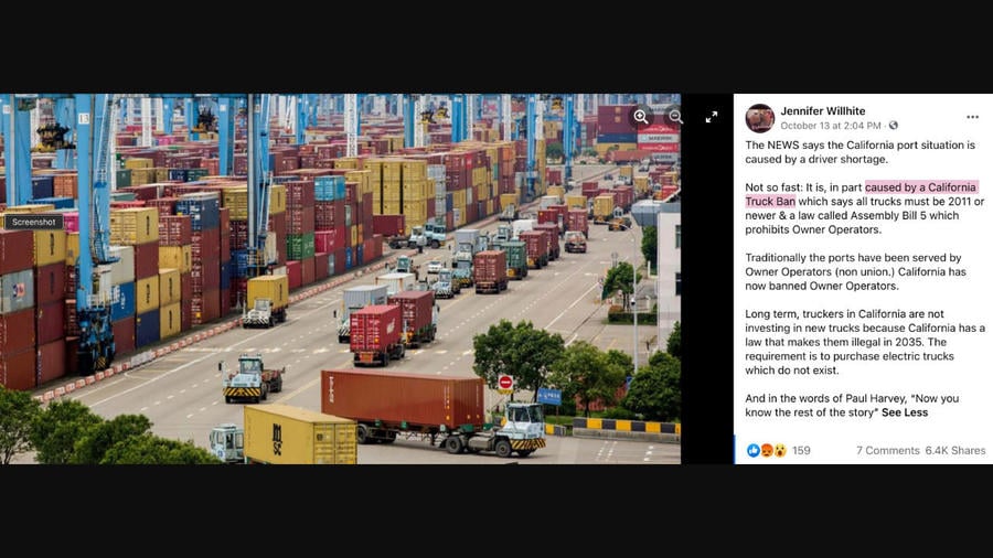 Fact Check LA Cargo Ship Traffic Jam Is NOT Caused By 'California