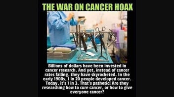 Fact Check: NO Evidence That Cancer Has Increased From 1 In 20 People During Early 1900s To 1 In 3 People Today -- But Cancer Risks DO Depend On Area