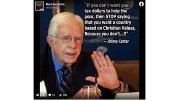 Fact Check: Former President Jimmy Carter Did NOT Say 'STOP Saying That You Want A Country Based On Christian Values'