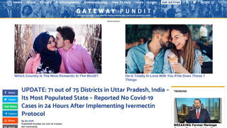Fact Check: Uttar Pradesh Did NOT Drop COVID Cases To Zero In 71 out 75 Districts In 24 Hours After Implementing Ivermectin Protocol