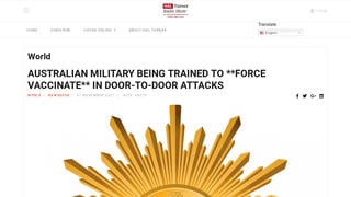 Fact Check: The Australian Military Is NOT Being Trained To Force-Vaccinate Every Resident In Door-To-Door Attacks