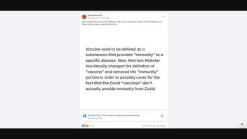 Fact Check: Merriam-Webster Did NOT Change Definition of 'Vaccine' To Exclude Portion About Immunity -- It Was Rephrased
