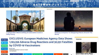 Fact Check: European Medicines Agency Data DOES Show More Than 1.1 Million Adverse Drug Reactions And More Than 30,000 Fatalities By COVID-19 Vaccinations -- But All Are Unverified