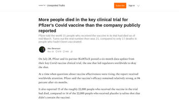 Fact Check: Pfizer Did NOT Under-Report Deaths In Clinical Trial Of COVID-19 Vaccine -- Numbers Change As New Data Accumulate