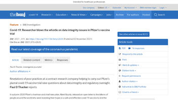Fact Check: The British Medical Journal Did NOT Reveal Disqualifying And Ignored Reports Of Flaws In Pfizer COVID-19 Vaccine Trials