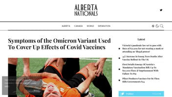 Fact Check: NO Evidence Symptoms Of The Omicron Variant Used To Cover Up Effects of COVID Vaccines