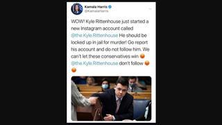 Fact Check: Kamala Harris Did NOT Tweet Kyle Rittenhouse Should Be Jailed For Murder And His Instagram Account Taken Down