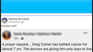 Fact Check: Prayer Request For Greg Comer Is NOT Current -- He Died In 2011