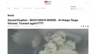 Fact Check: There Was NOT 2nd, Bigger Tonga Eruption 2 Days After Historic January 16, 2022 Blast