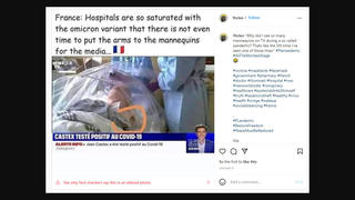 Fact Check: Image Of Mannequin Missing Arm In French Hospital In TV Report About COVID-19 Is NOT Real -- It's Photoshopped Montage