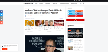 Fact Check: Moderna CEO Did NOT Sell $400 Million Worth Of Company Stock, But His Twitter Account WAS Deleted