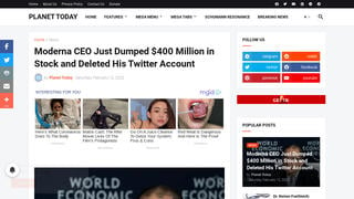 Fact Check: Moderna CEO Did NOT Sell $400 Million Worth Of Company Stock, But His Twitter Account WAS Deleted