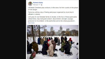 Fact Check: Ukrainians Praying In Snow NOT From 2022