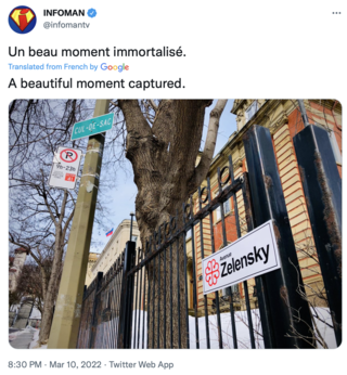 Fact Check: Russian Consulate In Montreal Is NOT On 'Avenue Zelensky'