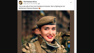 Fact Check: Photo Is NOT Wife Of Ukraine's Vice President  -- It's Soldier From 2021 Military Parade Rehearsal