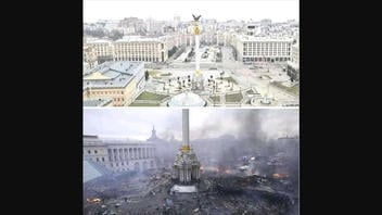 Fact Check: Image Is NOT A Before/After Of Kyiv's Independence Square Since Russian Invasion