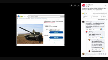 Fact Check: Ukrainians Did NOT Post A Russian Tank On eBay