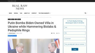 Fact Check: NO Evidence That Putin Bombed 'Biden-Owned 200-Acre Villa' in Ukraine Or 'Biolabs & Pedophile Rings' -- Or That Any Of Those Exist in Ukraine