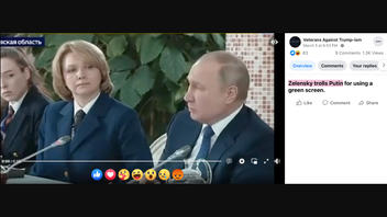 Fact Check: Video Of Putin's Hand Going Through Microphone Is NOT Proof Of Green Screen -- It's Due To Compressed Video