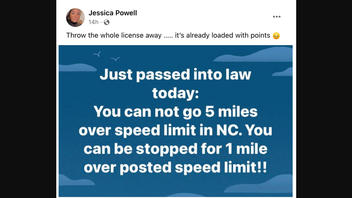 Fact Check: North Carolina Did NOT Pass New Speed Limit Law 